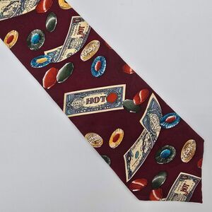 VTG Tabasco Poker Themed Men's Silk Tie 4x58